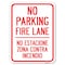 Signmission No Parking Fire Lane No Estacione Zona Contra Incendio Rust Proof Parking, A-1824-23727 A-1824-23727 - alternate 1
